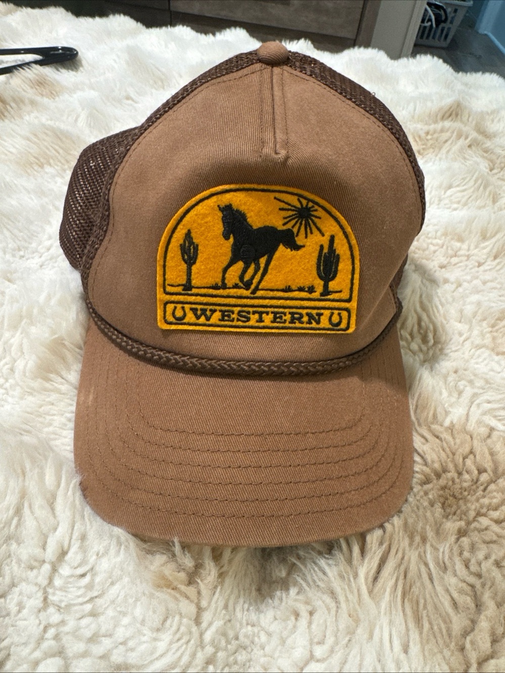 Brown Trucker Cap - Brown/Yellow Patch